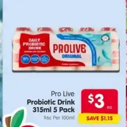 Spar Pro live probiotic drink offer