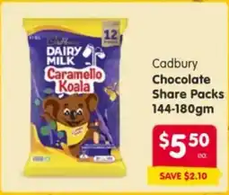 Spar Cadbury chocolate share packs offer