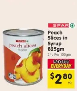 Spar Peach slices in syrup offer