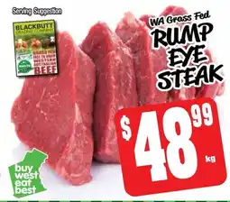 Farmer Jack's Rump eye steak offer