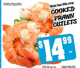 Farmer Jack's Cooked prawn cutlets offer