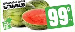 Farmer Jack's Wa grown whole seedless watermelon offer