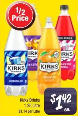 Farmer Jack's Kirks drinks offer