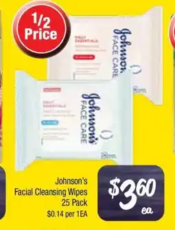 Farmer Jack's Johnson's facial cleansing wipes offer