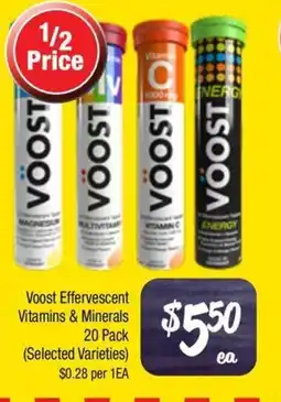 Farmer Jack's Voost effervescent vitamins & minerals offer