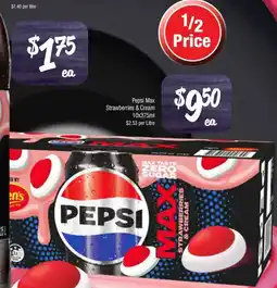 Farmer Jack's Pepsi max strawberries & cream offer