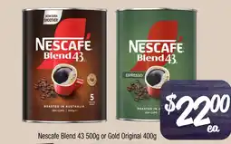 Farmer Jack's Nescafe blend 43 or Gold Original offer
