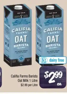 Farmer Jack's Califia farms barista oat milk offer