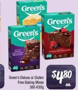 Farmer Jack's Green's deluxe or gluten free baking mixes offer