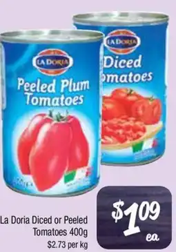 Farmer Jack's La doria diced or peeled tomatoes offer