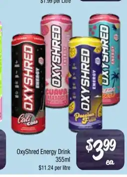 Farmer Jack's Oxyshred energy drink offer