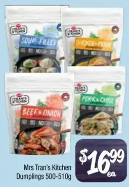 Farmer Jack's Mrs tran's kitchen dumplings offer