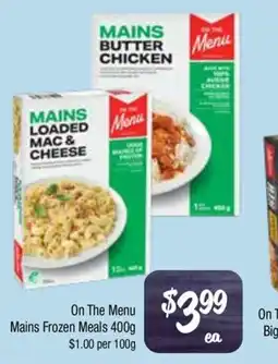 Farmer Jack's On the menu mains frozen meals offer