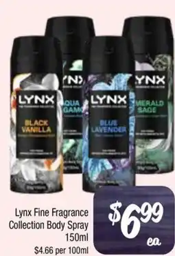 Farmer Jack's Lynx fine fragrance collection body spray offer