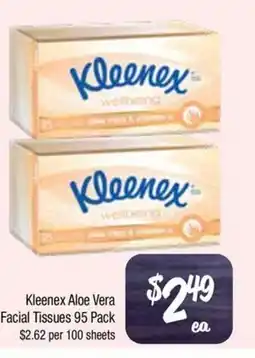 Farmer Jack's Kleenex aloe vera facial tissues offer