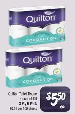Farmer Jack's Quilton toilet tissue coconut oil offer