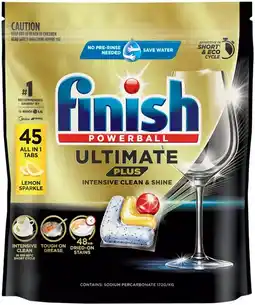 IGA Finish Ultimate Plus All in One Dishwashing Tablets Lemon Sparkle offer