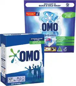 IGA OMO Laundry Powder 2kg, Liquid 2 Litre or Capsule 28 Pack Selected Varieties offer