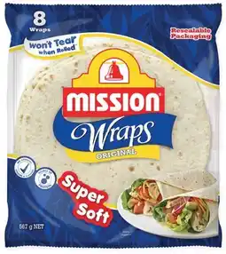 IGA Mission Wraps 6‑8 Pack Selected Varieties offer