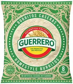 IGA Guerrero Home Style Burritos offer