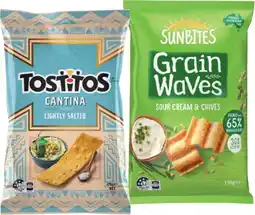 IGA Sunbites Grain Waves Wholegrain Chips 170g or Tostitos Tortilla Chips 165‑175g Selected Varieties offer
