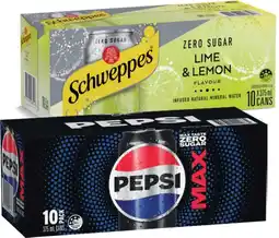 IGA Pepsi, Solo or Schweppes Infused Natural Mineral Water 10x375mL Selected Varieties offer