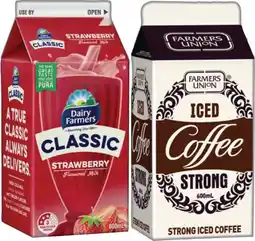 IGA Farmers Union Milk Iced Coffee 500mL or Dairy Farmers Flavoured Milk 500-600mL Selected Varieties offer