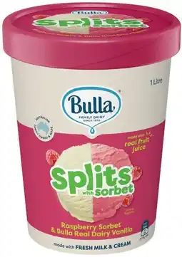 IGA Bulla Splits with Sorbet Selected Varieties offer