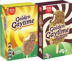 IGA Streets Golden Gaytime Ice Cream Sticks 4 Pack or Tub 1 Litre Selected Varieties offer