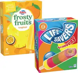 IGA Life Savers Ice Block, Peters Frosty Fruits 8 Pack or Fruit Stack 6 Pack Selected Varieties offer