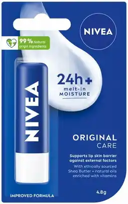 IGA Nivea 24h Melt‑In Moisture Lip Balm Selected Varieties offer