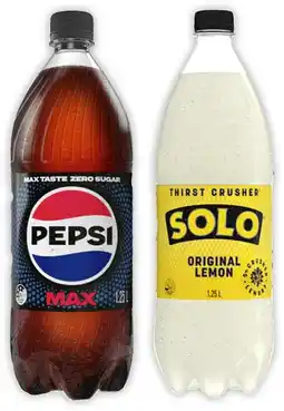 IGA Pepsi or Solo 1.25 Litre Selected Varieties offer
