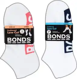 IGA Bonds Women’s or Men’s Low Cut Socks 3 Pack Selected Varieties offer