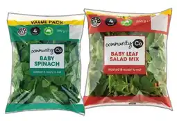 IGA Community Co Baby Spinach Big Bag or Baby Leaf Salad Mix 260g offer