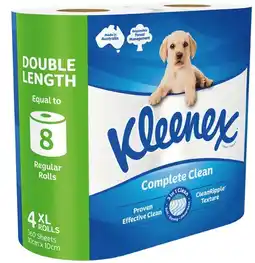 IGA Kleenex Complete Clean Double Length Toilet Tissue Selected Varieties offer