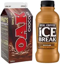 IGA Ice Break Real Coffee 500mL or Oak Flavoured Milk 600mL Selected Varieties offer