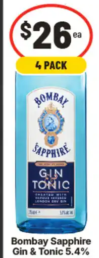 IGA Bombay Sapphire Gin & Tonic 5.4% offer