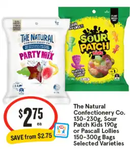 IGA The Natural Confectionery Co., Sour Patch Kids or Pascall Lollies Bags offer