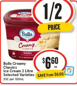 IGA Bulla Creamy Classics Ice Cream offer