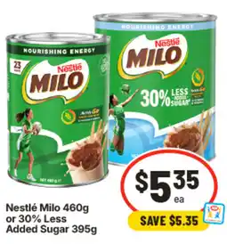 IGA Nestlé Milo or 30% Less Added Sugar offer