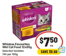 IGA Whiskas Favourites Wet Cat Food offer