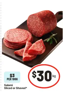 IGA Salami Sliced or Shaved offer