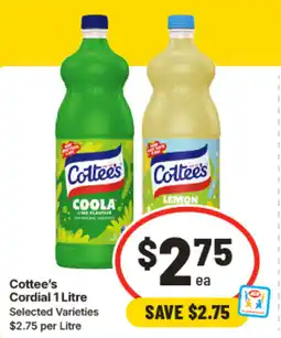 IGA Cottee's Cordial offer