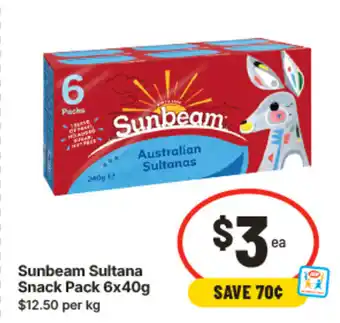 IGA Sunbeam Sultana Snack Pack offer