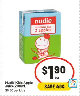IGA Nudie Kids Apple Juice offer