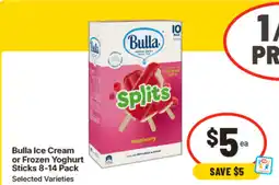 IGA Bulla Ice Cream or Frozen Yoghurt Sticks offer