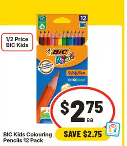 IGA Bic kids colouring pencils offer