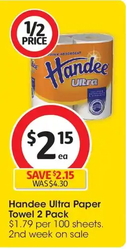 Coles Handee Ultra Paper Towel offer