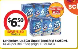 Coles Sanitarium Up&Go Liquid Breakfast offer