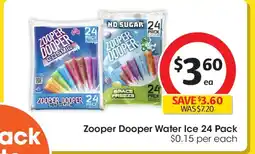 Coles Zooper Dooper Water Ice offer